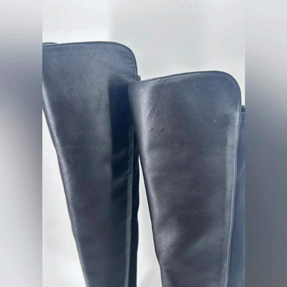 New $950 STUART WEITZMAN 5050 BOOT STRETCH LEATHER OVER THE KNEE BLACK 7.5 S4829